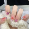thumbnail image 2 of 24 Pcs Faux Ongles Pailletés Raisin Blush Courts Faux Ongles pour Femmes et Filles Colle Gelée, 2 of 8