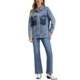 thumbnail image 2 of Chaquetas de mezclilla INSPIRE CHIC para mujeres, con botones, de manga larga, decoradas con cuentas, chaquetas de camionero de moda, 2 of 6