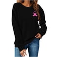 thumbnail image 5 of Hurxie Breast Cancer Sweatshirts Women Pink Ribbon Breast Cancer Awareness Long Sleeve Shirt Fall Crew Neck Pullover, 5 of 5