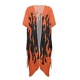 thumbnail image 4 of Xoenoiee Fire Flame Pattern Swimsuit Cover Ups for Women Casual Loose Swimwear Coverups Open Front Kimono Bathing Suit Cover Up Long Cardigan Bikini Swimsuit Coverup, 4 of 7