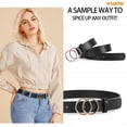 thumbnail image 4 of WHIPPY Women Leather Belt with Double Ring Buckle, Plus Size Waist Belt for Jeans Dresses, 4 of 8