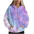 thumbnail image 5 of Kaprioy Womens Hoodies Fall Long Sleeve Drawstring Pullover Tops With Pockets Fall Fashion Clothes Loose Casual Sweatshirt For Women Light Purple, S, 5 of 6