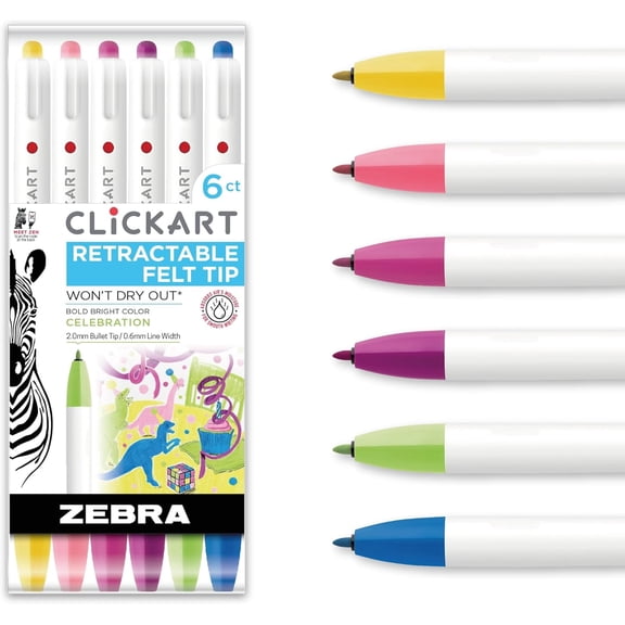 Zebra Pen CLiCKART Retractable Felt Tip Marker