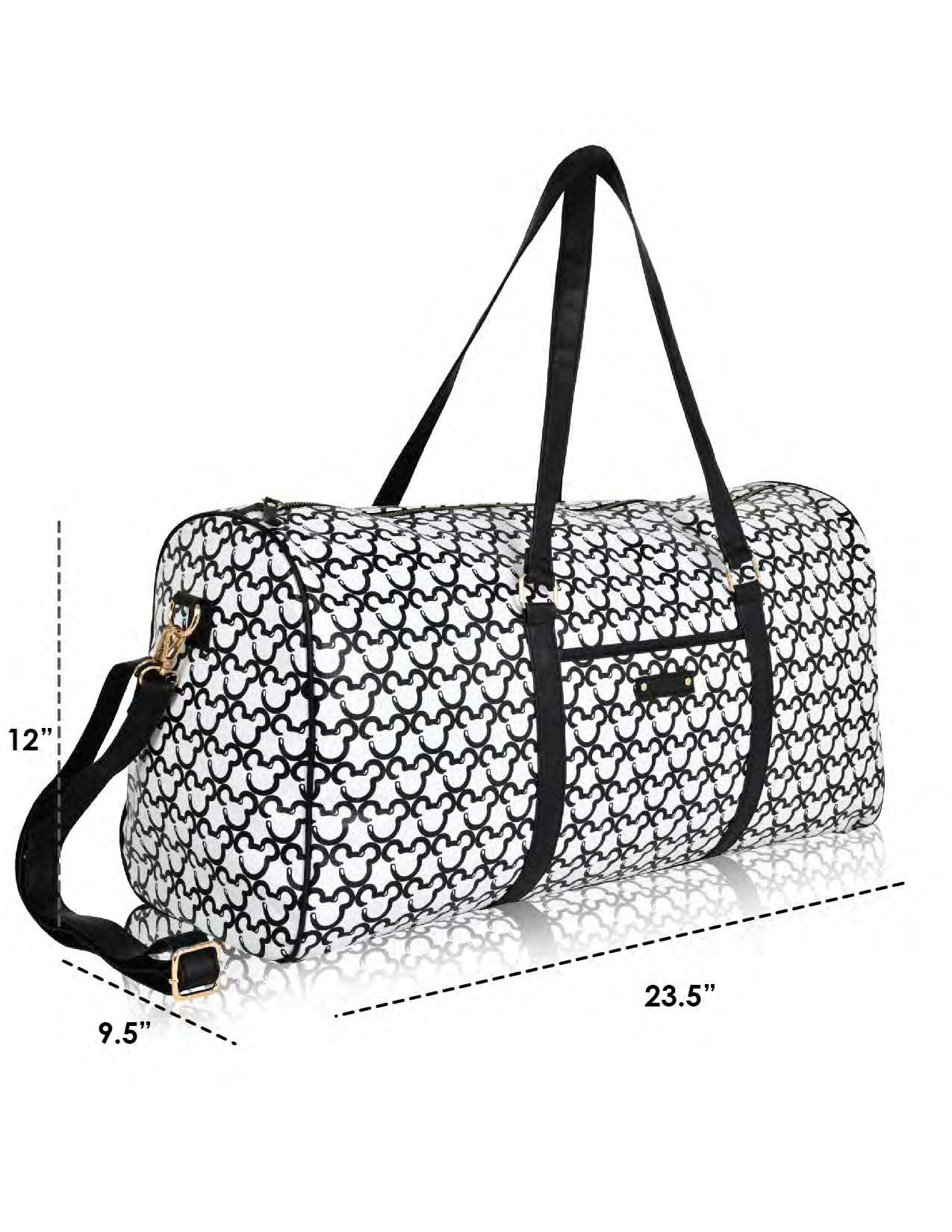Disney Mickey Mouse AOP Adult's Overnighters Duffel -White
