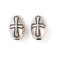 thumbnail image 2 of 1000 g Tibetan style Alloy Beads Cadmium Free & Lead Free Oval with Cross Antique Silver 8.5x5.5mm Hole: 1.6mm 1234pcs/1000g, 2 of 4