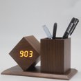 thumbnail image 5 of Portalápices Reloj Despertador Mesita De Noche Reloj Electrónico Portalápices Para El Hogar Reloj De Madera matsuzay EL014022-01, 5 of 5