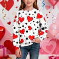 thumbnail image 2 of Kids Sweatshirts Valentine's Day Heart Prined Crewveck Sweatshirt Fall Winter Long Sleeve Pullover Tops Size 1-15, 2 of 7