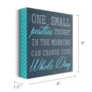 Barnyard Designs One Small Positive Thought Wooden Box Sign Motivational Desk Decor, Primitive Decor Office Desk Decorations for Women Office Bathroom Shelf Decor, Inspirational Desk Decor, 8x8