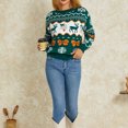 thumbnail image 3 of KOMOO Women Christmas Sweaters Snowflake Reindeer Knitted Sweater Long Sleeve Xmas Knitwear Tops, 3 of 9