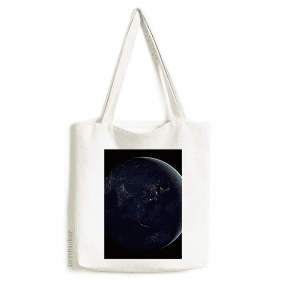 Universe Space Blue Planet Earth Tote Canvas Bag Shopping Satchel Casual Handbag
