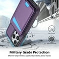 thumbnail image 2 of Compatible With iPhone 16 Pro Max Phone Case,Back Magnetic Detachable Flip Wallet,Compatible With Magsafe,With Kickstand,Card Slots,PU Leather Shockproof Rugged Phone Case Cover,Purple, 2 of 10