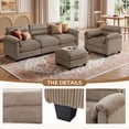 thumbnail image 3 of Bonzy Home Living Room Sofa Set Cloud Couch Sectional with Ottoman Modular Sectional Sofa Entertaining Guests Taupe, 3 of 8
