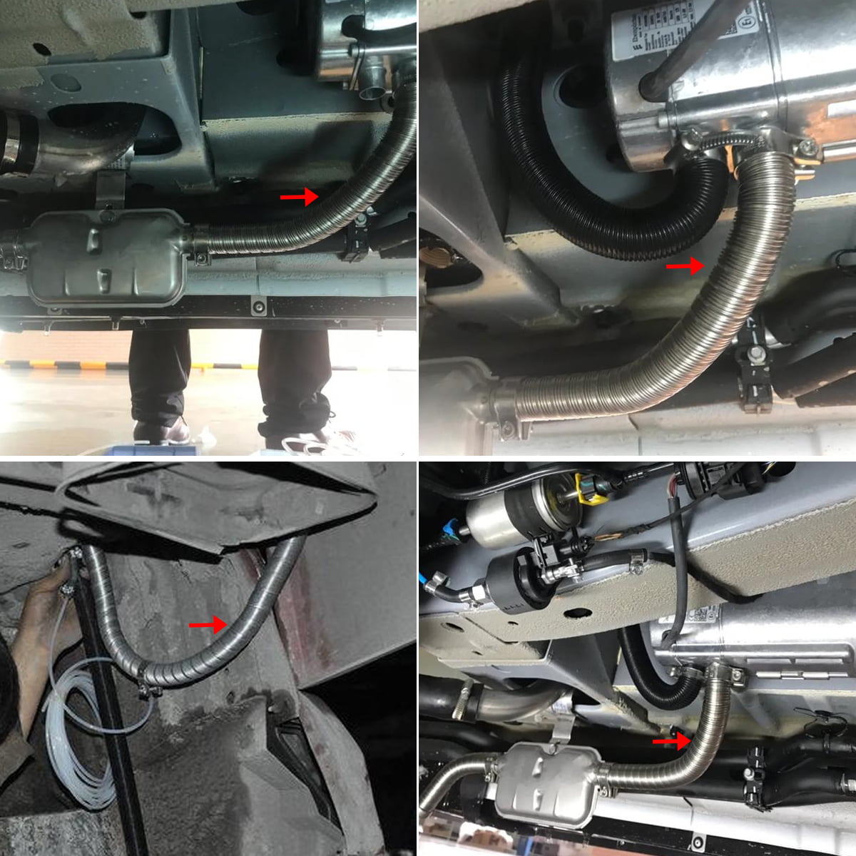 Viviance 25mm Inner Diameter 500mm Length Stainless Steel Parking Heater Car Heater Exhaust Pipe 