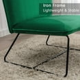 thumbnail image 3 of Armless Accent Chair Mid Century Modern Chair for Bedroom Guest Room 1 PC - Black Frame-Green Fabric, 3 of 5