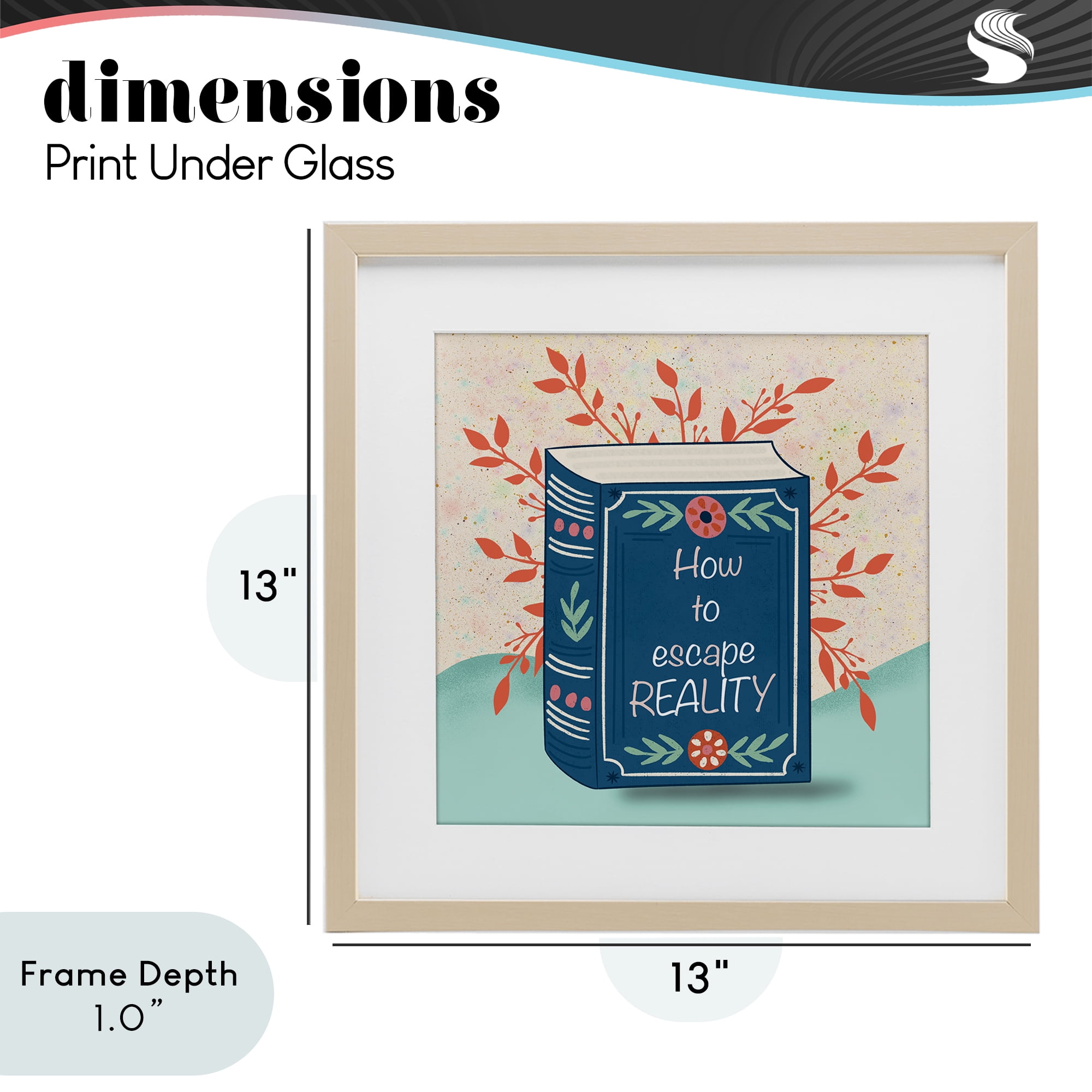 Stupell Industries How To Escape Reality Birch Framed Print Under Glass, design by Julia Frost