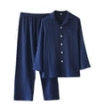 thumbnail image 1 of Ensemble de Pyjama pour Homme Ensemble de Pyjama Décontracté à Manches Longues pour Homme avec Col Rabattu et Poche à Bouton Ensembles de Pyjama pour Homme, 1 of 8