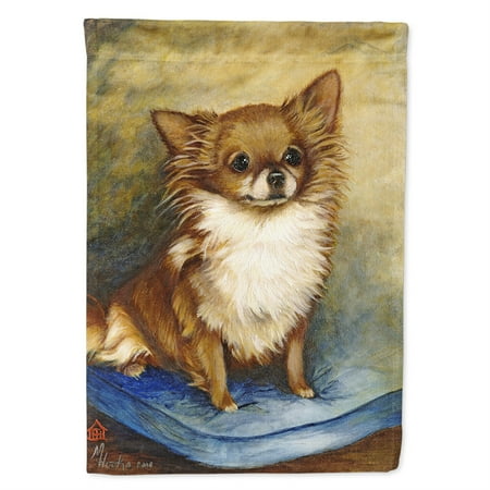 Carolines Treasures MH1036CHF Chihuahua Long Hair Brown House Flag House Size multicolor