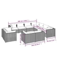 thumbnail image 5 of vidaXL 11 Piece Garden Lounge Set with Cushions Black Poly Rattan, 5 of 5