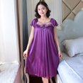 thumbnail image 1 of Camisones de satén de seda para mujer, ropa de dormir de encaje, Sexy pijama, lencería para el hogar, bata, ropa de estar por casa, 1 of 5
