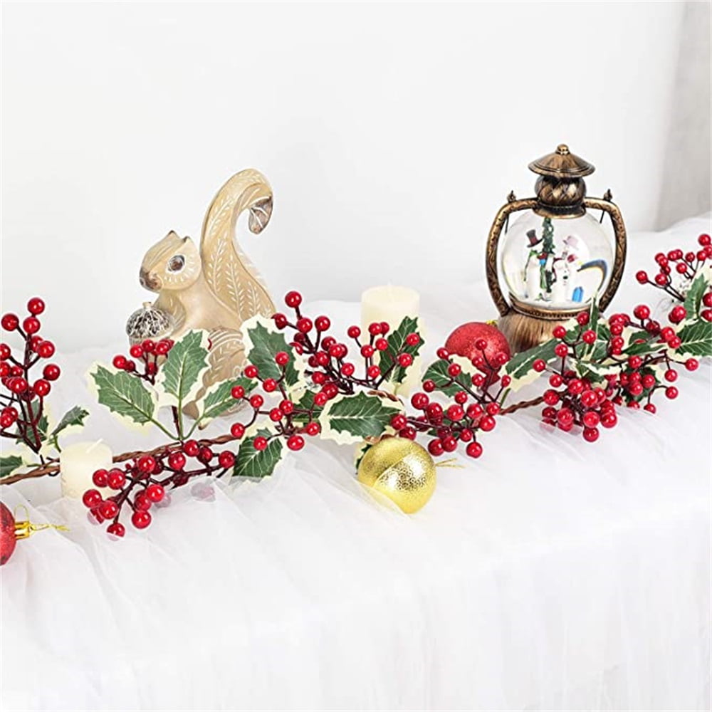 Kepooman 7Ft Holiday Garland Artificial Red Berry Garland, Red Berry Garland Holiday Decorationwith Bendable Stems Holiday Fireplace Decoration Banister, Pine Cone Garland Kepooman 7Ft Holiday Garland Artificial Red Berry Garland, Red Berry Garland Holiday Decorationwith Bendable Stems Holiday Fireplace Decoration Banister, Pine Cone Garland