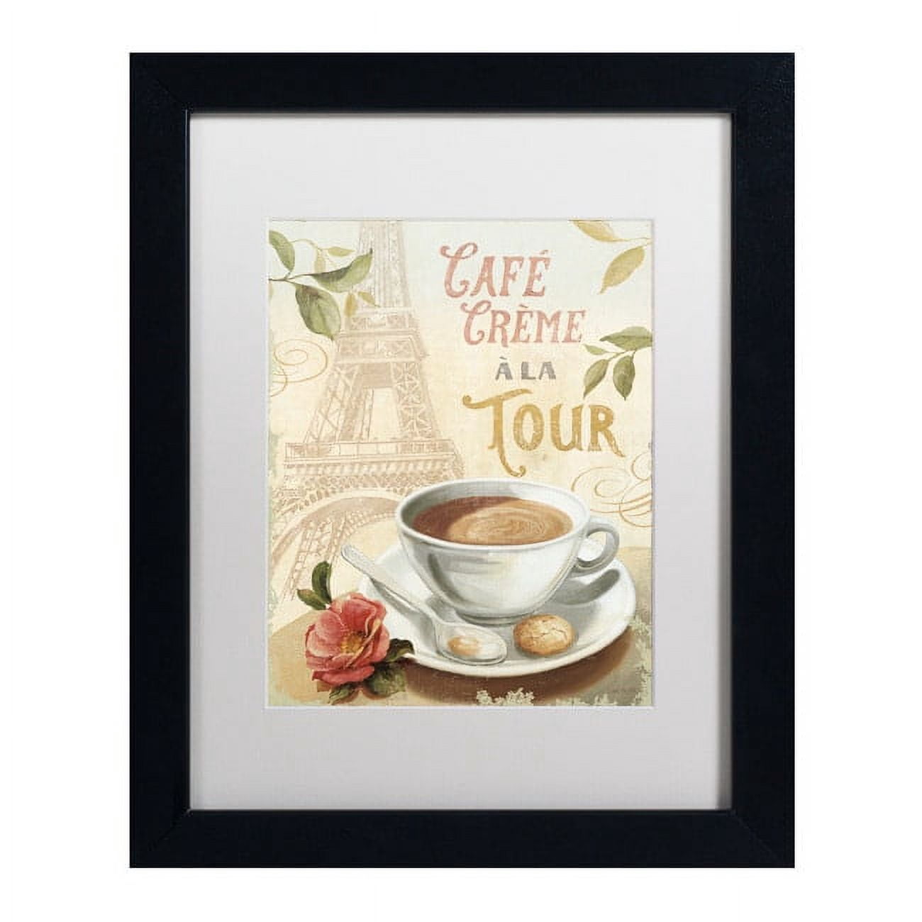Trademark Fine Art "Cafe in Europe II" Canvas Art by Lisa Audit, White Matte, Black Frame