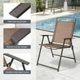 thumbnail image 2 of Pellebant Outdoor Dining Chairs Patio Folding Chairs Set of 2,Brown, 2 of 7