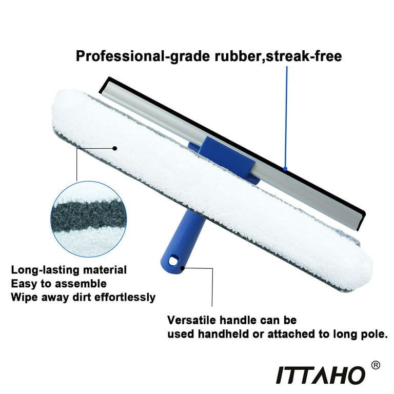 38 Inch Long Handle Squeegee Window Cleaner with Rotating Head 8 Inch –  ITTAHO