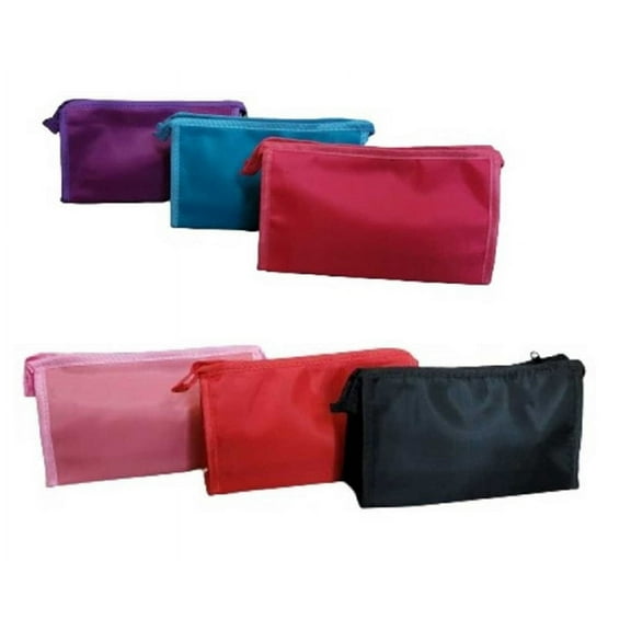Makeup Bags Cosmetic Bags Solid Colors 6 Pc Lot - Gifts (CosBag37 Z)