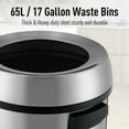 thumbnail image 5 of DSstyles Open Top Trash Can 65L / 17Gal Commercial GradeBrushed Stainless Steel for Outdoor | Kitchen Waste Bins Home House Family, 5 of 8