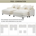 thumbnail image 4 of EUROCO 112.6" Sectional Sofa Couch, Chenille Upholstered Sofa with 2 Removable Ottoman, 2 USB Ports, 4 Pillows, 2 Cup Holders, Double Cushion Design and Large Storage Box for Living Room, Beige, 4 of 8