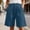 *Blue, variant on ClodeEU Women's Elastic Waist Denim Bermuda Short,Casual Loose Fashion Knee Length Shorts Navy,Womens Plus XXXL