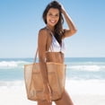thumbnail image 2 of Pleneal Straw Beach Bags for Women - Women Beach Handmade Woven Tote Bag, Summer Mesh Hollow Shoulder Bag for Holiday, 2 of 9