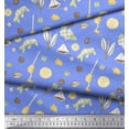thumbnail image 3 of Soimoi Blue Rayon Fabric Star Anise,Lemon & Garlic Vegetable Printed Fabric 1 Yard 42 Inch Wide, 3 of 3