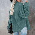 thumbnail image 6 of VEKDONE 2023 Clearance Women Casual Corduroy Shirt Oversize Ladies Shacket Jacket Long Sleeve Button Down Boyfriend Blouse Open Front Coat Top, 6 of 8