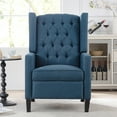thumbnail image 2 of Single Reclining Sofa Chair with Button-Tufted Diamond Wing Back and Armrest,  Tufted Upholstery Chair with Backrest and Wood Legs, Lounge Tufted Sofa with Padded Seating for Livng Room,Bedroom, 2 of 9