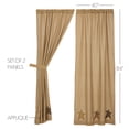 thumbnail image 3 of VHC Brands Stratton Burlap Applique Star Panels Set of 2 84x40 Country Curtains, Tan, 3 of 5