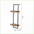 thumbnail image 4 of Industrial 2-Tier Wall Shelf with Plate Grooves, 12x6x27 Inches | Iron | Black Brown, 4 of 9