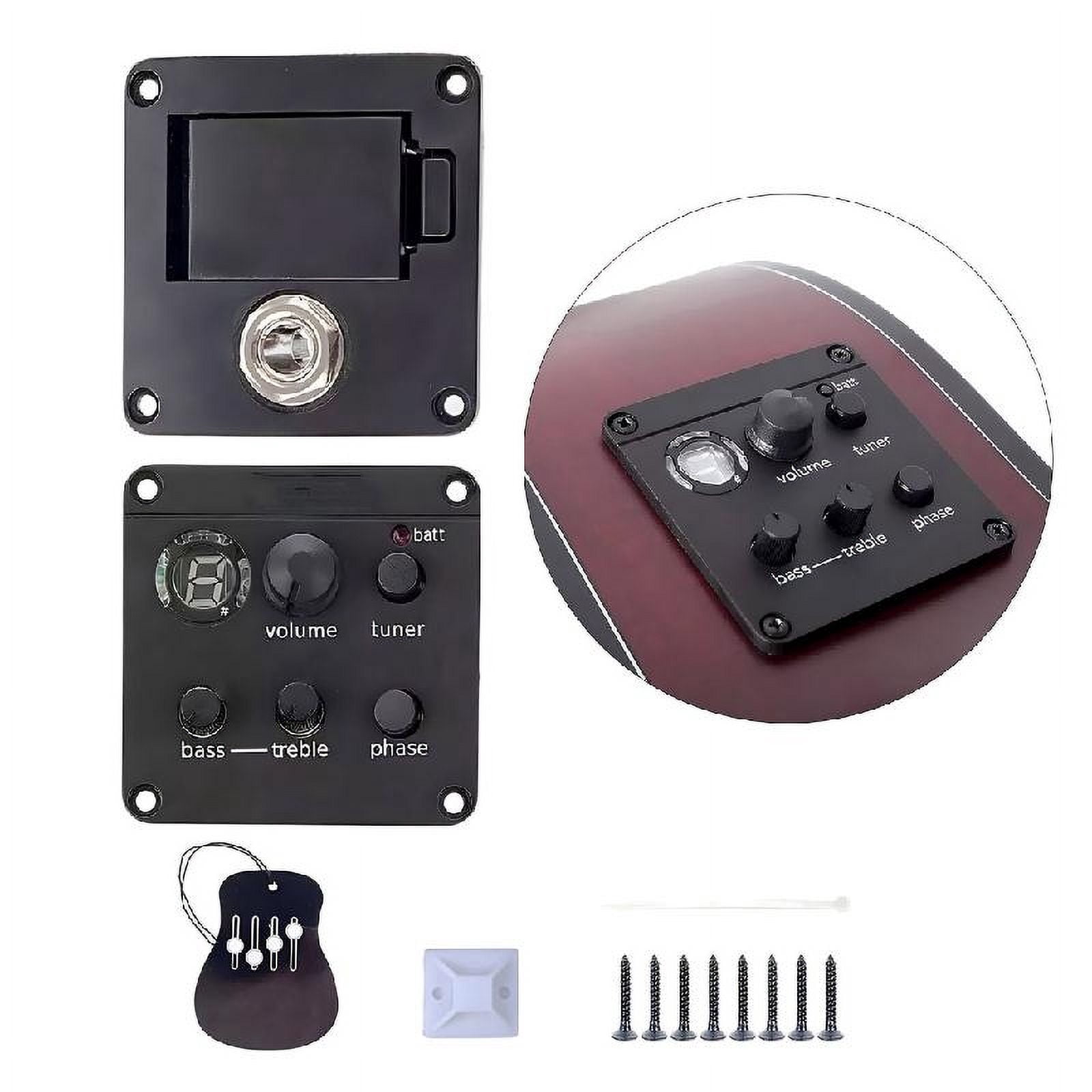 Zeiwohndc Acoustic Guitar Pickup with Tuner Guitar Pickup ISYS+EQ Preamp Systems