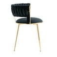 thumbnail image 4 of Velvet Dining Chairs Set of 2, Modern Woven Accent Chairs with Solid&PlyWood Frame, Metal Legs, 2pcs Luxury Tufted Armchair for Dining Room, Kitchen, Living Room, Black, 4 of 9