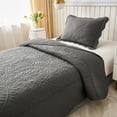 thumbnail image 3 of MarCielo  3 Piece Cotton Oversized Bedspread Quilt Set Tmonica Heather Grey - Twin, 3 of 6