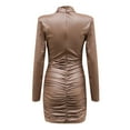 thumbnail image 5 of gakvbuo Fall Dresses for Women 2022 Sexy Dresses for Women Womens Bodycon Long Sleeve Dresses Glitter Ruched Mini Dress With Shoulder Pads Party Club Night Outfit, 5 of 6