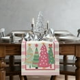 thumbnail image 5 of Cinvoph Christmas Table Runner Pink Plaid Christmas Table Runner Long Winter Christmas Xmas Holiday House Table Decoration 13"x71", 5 of 6