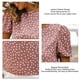 thumbnail image 5 of Blusa de Mujer Manga Corta Linterna Cuello Redondo Estampado de Puntos Ajuste Suelto Señora Casual Top para Viajes Diarios de Verano Rouge S, 5 of 6