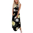 thumbnail image 1 of Summer Robes for Femmes Summer Conception Robe Décontractée Progressive Cou Sans Manches Suspendu V-Cou Robe Longue Womens Rompers for Summer Habillé sur Clearance, 1 of 5