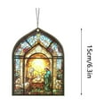 thumbnail image 3 of YaoZQ Nativity Scene Suncatcher Window Hanging, Stained Glass Acrylic Religious Ornament for Christmas Decor, Gold, 5.91 inch, 3 of 6