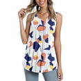 thumbnail image 2 of Tank Top for Women Summer Sleeveless Crew Neck Casual Dressy Tops Loose Fit Floral Print Shirts Fashion Blouses, 2 of 5