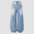 thumbnail image 6 of Teen Girl Jeans Blue Jeans Girls Straight Leg Jeans Wide Leg Jeans Girls High Waist Loose Pants with Pockets School Outfits for Girls 15-16 Years, 6 of 6