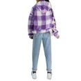 thumbnail image 3 of Veste à Capuche Décontractée pour Femmes à Manches Longues avec Fermeture Éclair, Imprimé à Carreaux, Poches, Chandail en Molleton d'Automne, 3 of 7