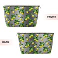 thumbnail image 2 of Picia Lemons on Striped Printed Leather Travel Toiletry Bag,Cosmetic Organizer, Makeup Travel Bag, Durable Travel Pouch, Compact Toiletry Bag, Travel Accessories, 2 of 6