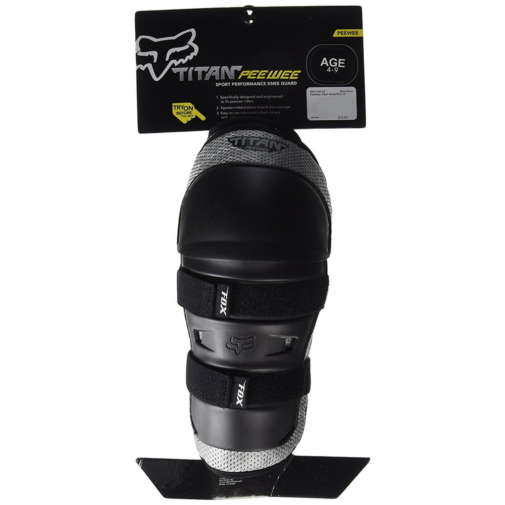 KIDS TITAN KNEE/SHIN GUARD BLACK/SILVER, Knees need to bend and our